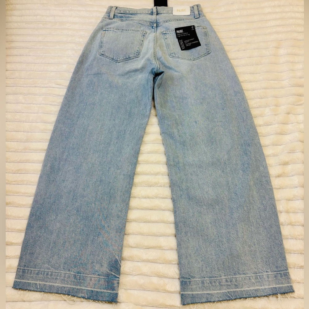NWT PAIGE Arellia Wide Undone Hem High Waist Ankle Barrel Jeans, Fernanda 26 - Picture 6 of 14